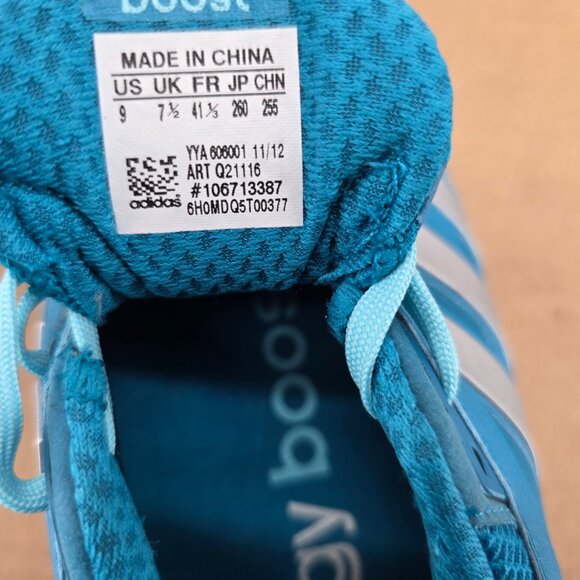 Adidas Womens Energy Boost TechFit Q21116 Teal Running Shoes Sneakers Size 9 - Picture 13 of 13